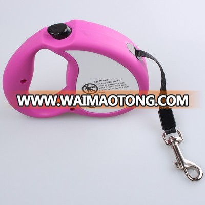 Custom logo nylon jacquard chew proof retractable dog leash