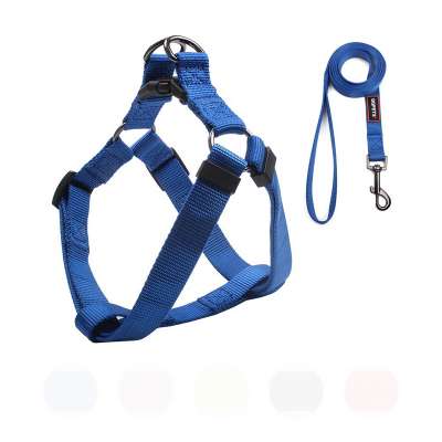 Wholesale nylon pet dog harness and leash with custom logo