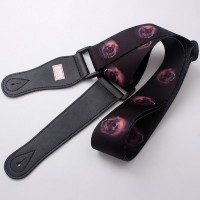 Black design with elastic guitar strap