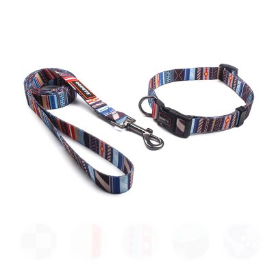 Factory directing promotion advertising logo print custom pet collar and lead leash