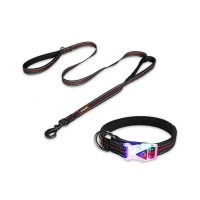 Pet accessories waterproof led buckle with reflective collar leashes