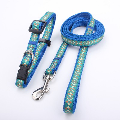 Guangzhou factory 2020 high quality printed pattern dog collar leash