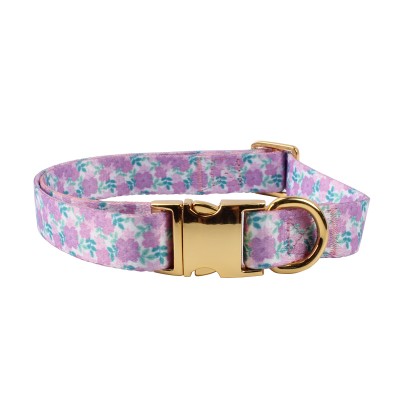 Soft adjustable personalized custom printed dog collar